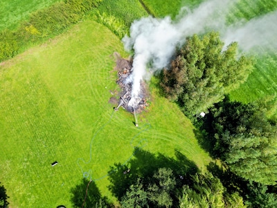 Brand in weiland langs Zandkampsesteeg in Zoelen