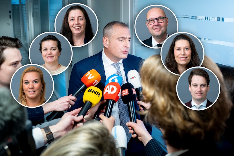 Gidi Markuszower met de 6 opgestapte andere PVV-ers. 