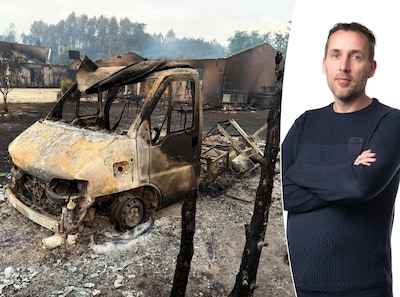 Verslaggever Raymond ziet bij Bordeaux geen vlammen, wel veel rook, nabluswerk en verlaten dorpen