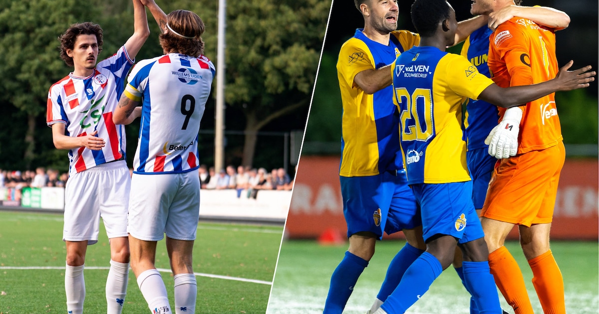 LIVE | Blauw Geel’38 en UDI’19 begonnen aan derby na heuse lichtshow