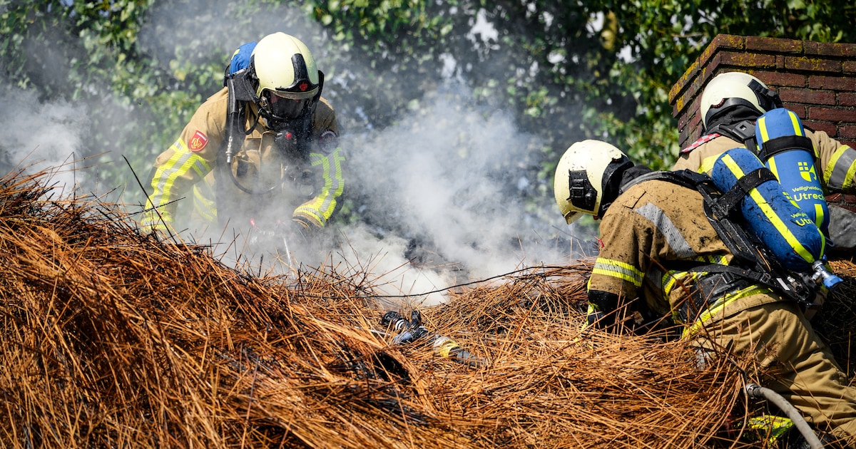 Rieten kap van boerderij in brand in Kamerik geblust