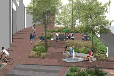 Stenen eruit en zo’n tien achtertuinen aan groen erin: zo komen de Stadsring en het Helleplein eruit