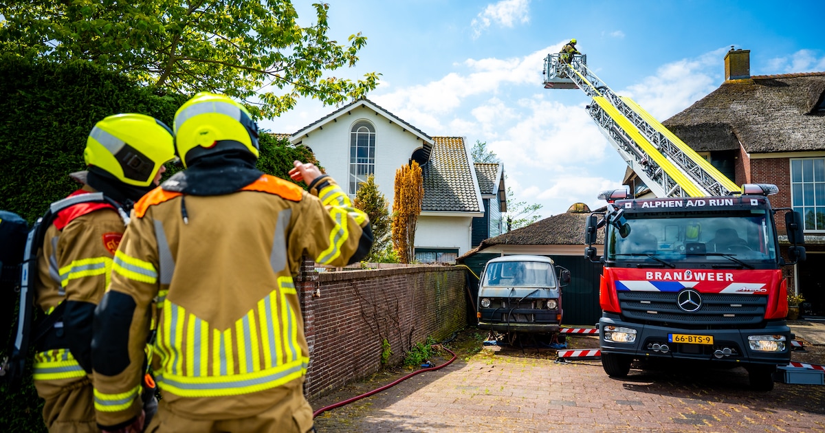 Brand in uitbouw van woning door wasmachine in Woubrugge