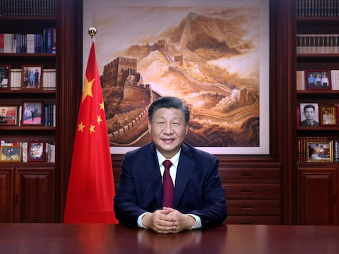 De Chinese president Xi Jinping tijdens zijn nieuwjaarstoespraak afgelopen 31 december.