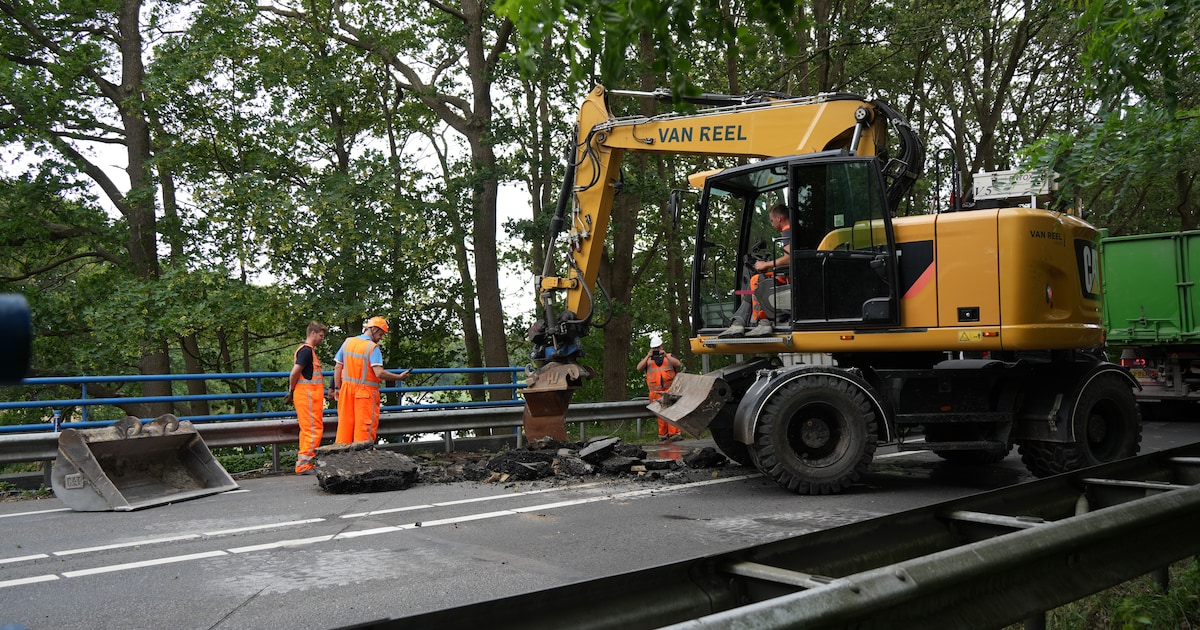 N35 tussen Heino en Raalte nog tot zes uur vanavond dicht na verzakking viaduct