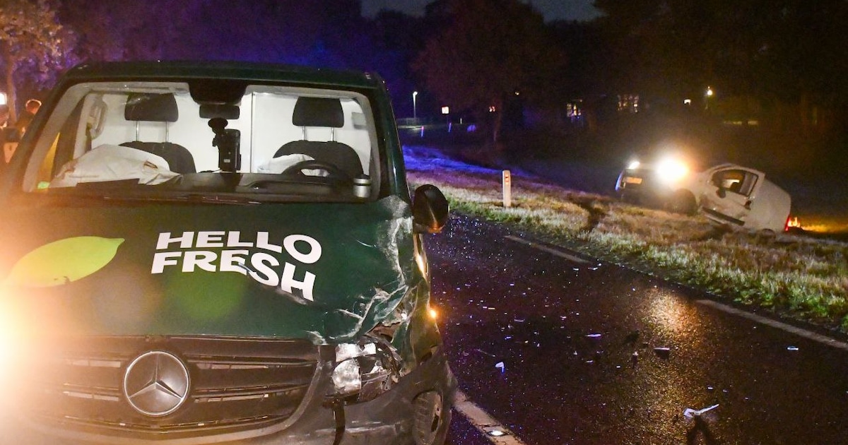 Bestelwagen belandt in sloot na aanrijding bij Daarle