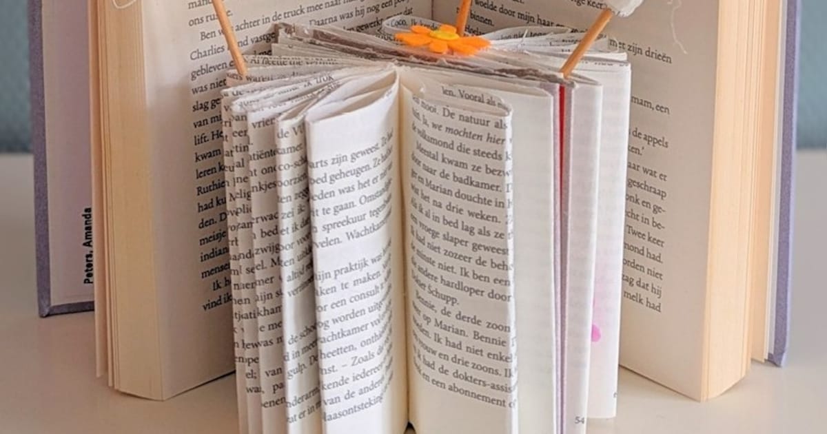 Oude boeken van bibliotheek Borgen krijgen nieuw leven als boekenvaas