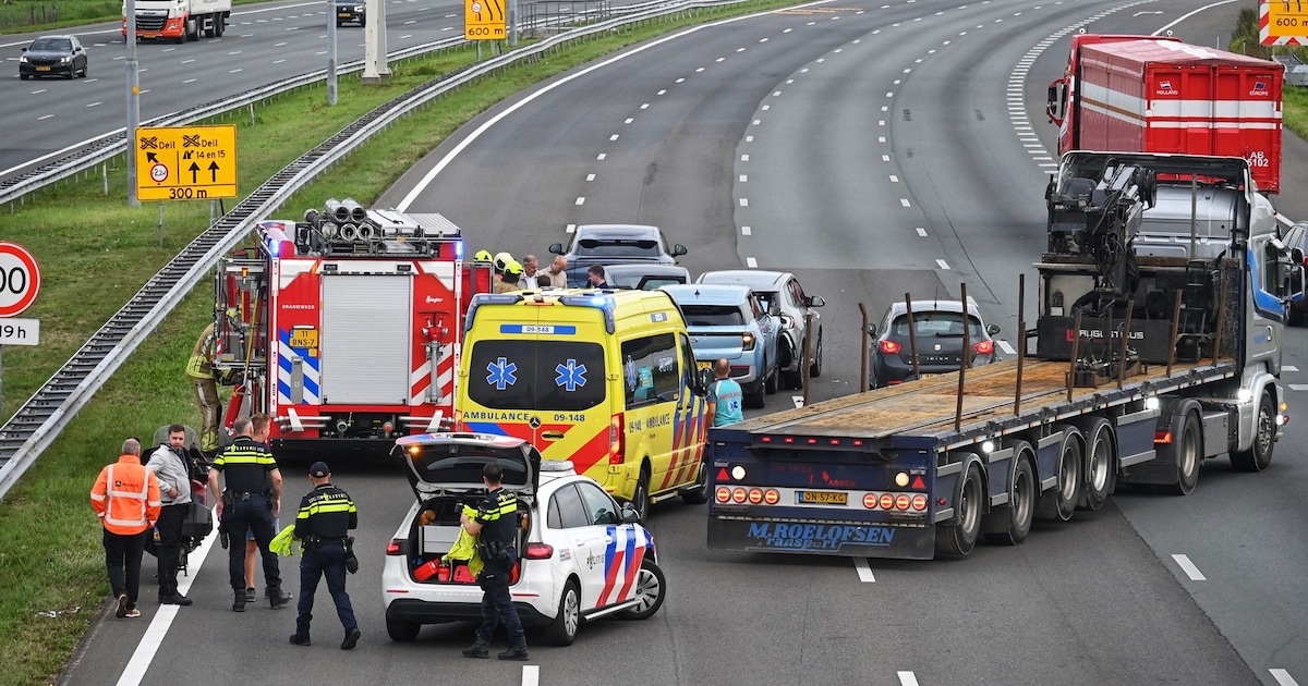 Meerdere auto's betrokken bij ongeval op A2 bij Culemborg