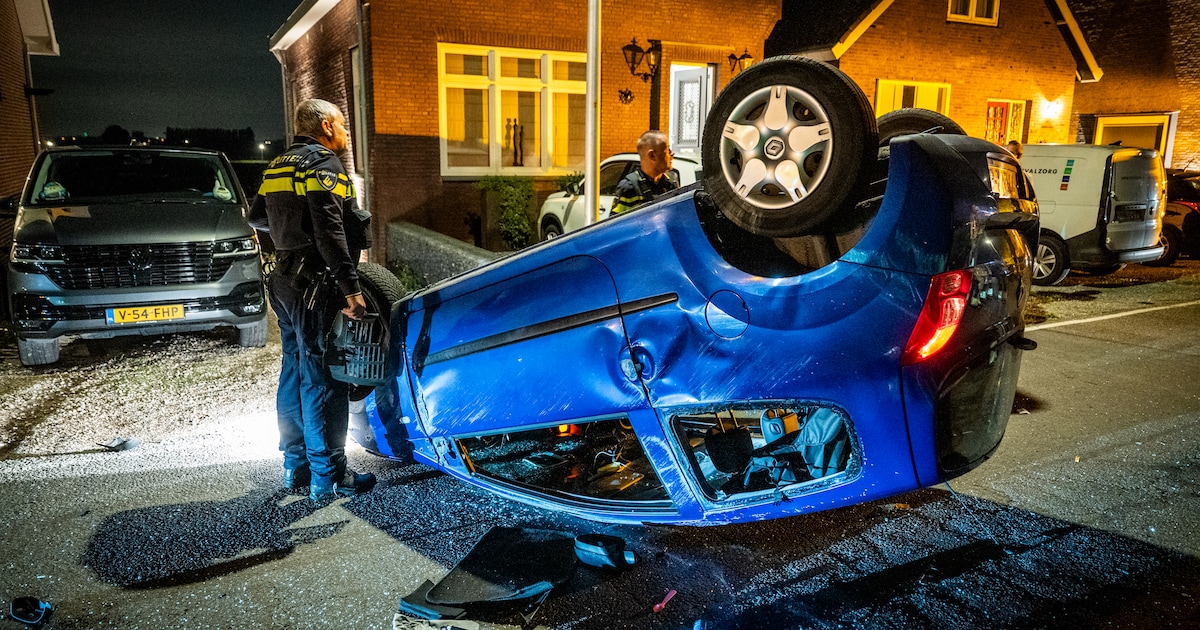 Auto belandt op zijn kop bij eenzijdig ongeval in Zevenhoven, bestuurder aangehouden