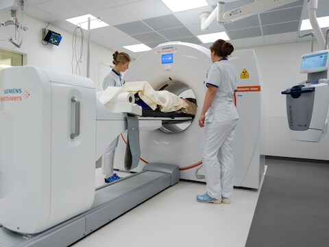 Een PET CT-scan op een afdeling oncologie.