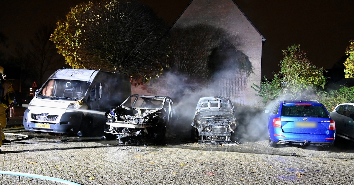 Drie voertuigen uitgebrand op parkeerplaats aan de Neptunusburg in Nieuwegein
