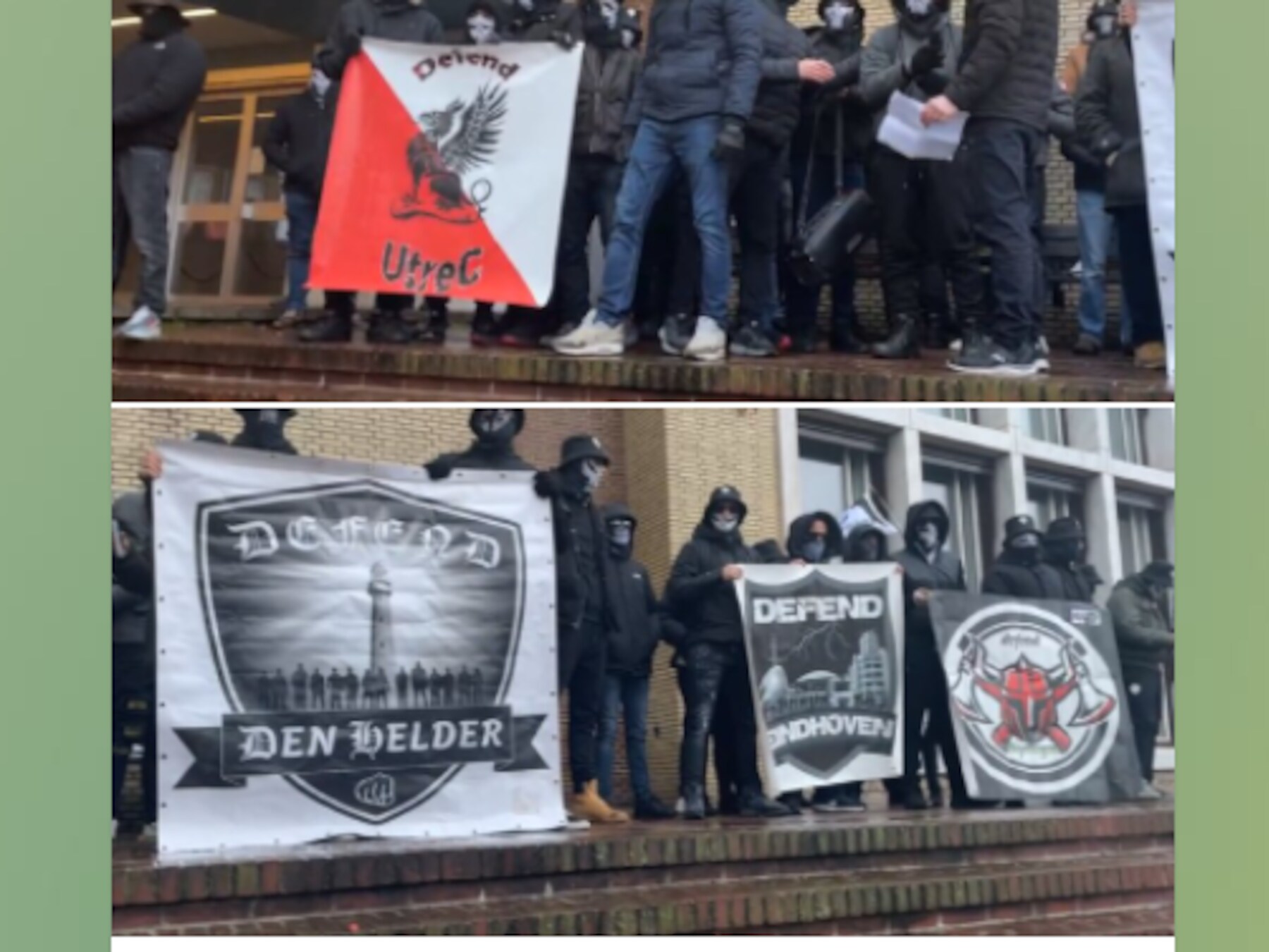 Defend-groepen in IJmuiden, gepost in een Telegram-groep die de actie ondersteunt.