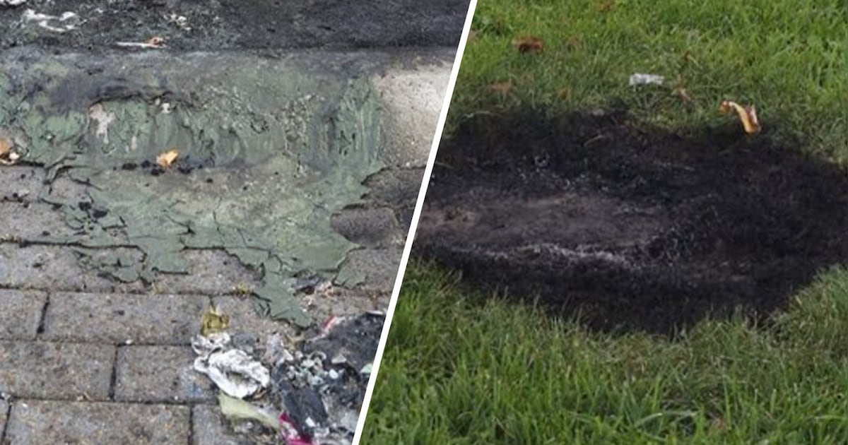 Urk waarschuwt voor risico’s van zwaar vuurwerk na schade aan rotonde en grasveld: ‘Dit is geen grap