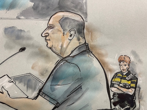 De 59-jarige verdachte in de rechtbank.