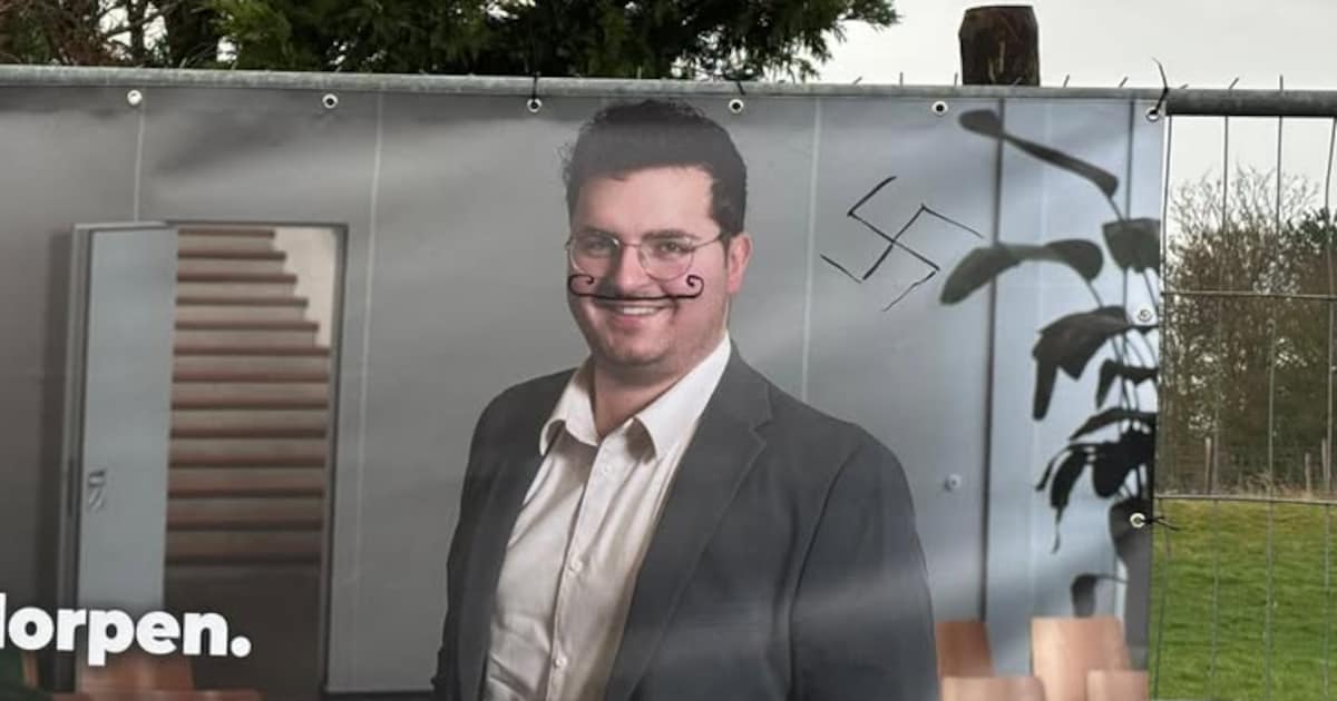 CDA vindt hakenkruis op spandoek met foto van Oscar in Hoogmade kwalijk en ‘gewoon triest’