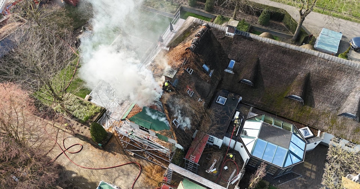 Brand in woning met rieten kap in Berlicum: vijf gewonden, vuur onder controle