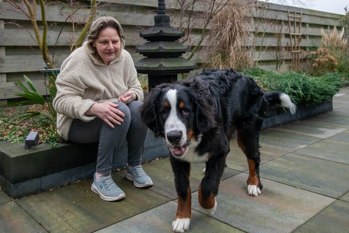 Esther Lam met haar Berner-Sennenhond Bowie.