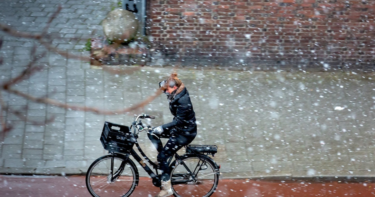 Mix van regen, natte sneeuw en sneeuw in Raalte in de ochtend