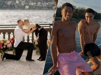 Koopmeiners stapt in huwelijksbootje bij Comomeer, Bellingham geniet van vakantie in Frankrijk