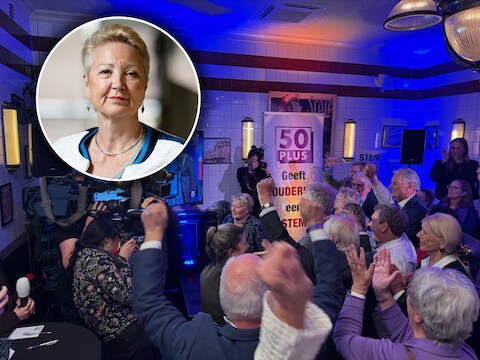 Corrie van Brenk van 50Plus is door het dolle heen met de mogelijke twee zetels.