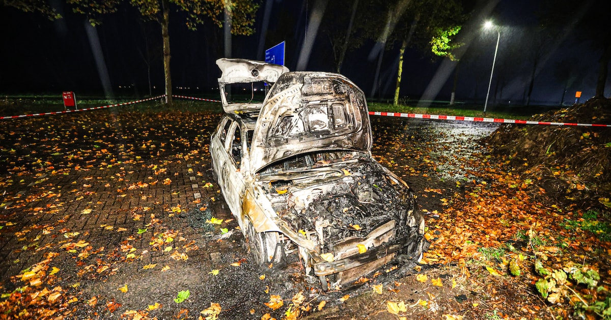 Geparkeerde auto in vlammen opgegaan langs N366 bij Nieuwe Pekela