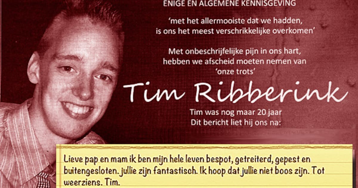 Ouders Tim Ribberink tonen afscheidsbrief na ophef