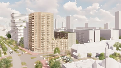 Zo gaat het nieuwe wooncomplex in het Emmasingelkwadrant eruitzien: 197 huurwoningen met dakterras e