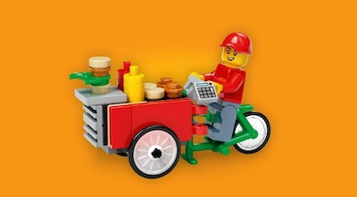 Gratis! Bouw een hamburgerfiets in de Legowinkel aan de Kalverstraat en neem hem mee naar huis