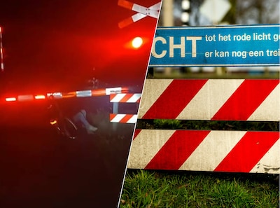 Jongen hangt aan spoorboom en dondert lachend naar beneden, ProRail neemt ‘geintje’ ernstig op