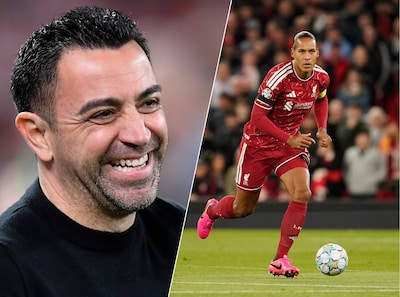 Xavi bekijkt Virgil van Dijk bij Liverpool-Atlético en praat daarna met Oranje-aanvoerder