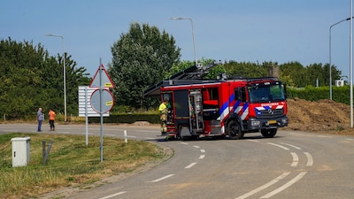 Gaslek ontstaan bij graafwerkzaamheden in Lithoijen