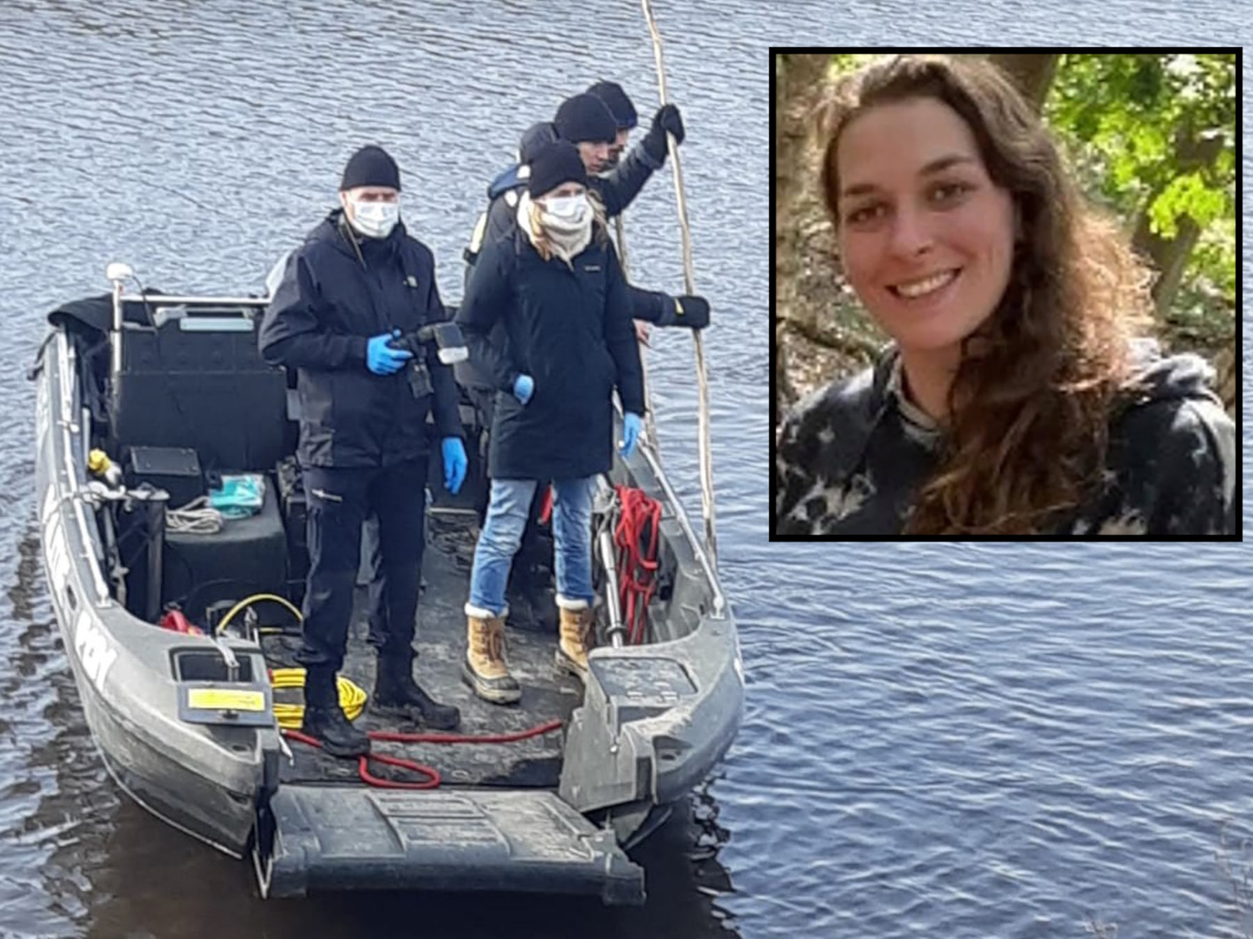 De politie zoekt in het water naar de verdwenen Ichelle.