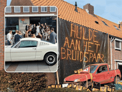 Lou en Will krijgen een bizarre stunt met autowrakken cadeau van vrienden: ‘Hoort erbij’