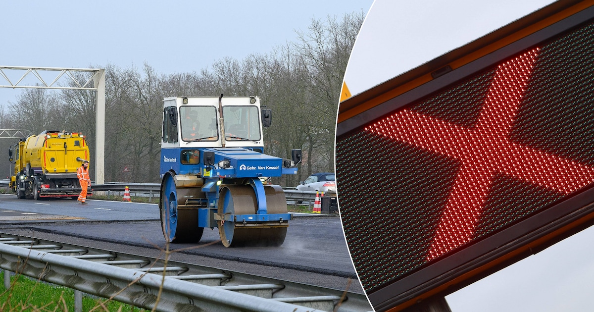 A58 dit weekend opnieuw dicht tussen Tilburg en Best voor onderhoud: 27 ton nieuw asfalt en werk aan