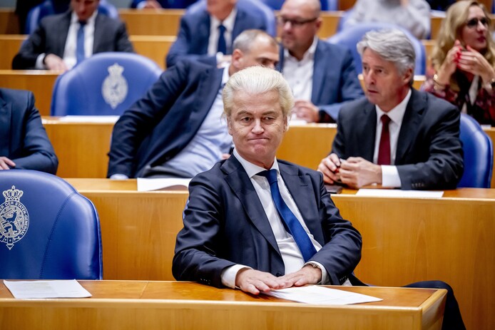 Wilders tijdens een stemming in de Tweede Kamer.