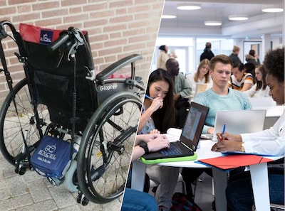 Man in rolstoel komt langs en legt grote wens uit: ‘Prachtig om te zien hoe empatisch de studenten z