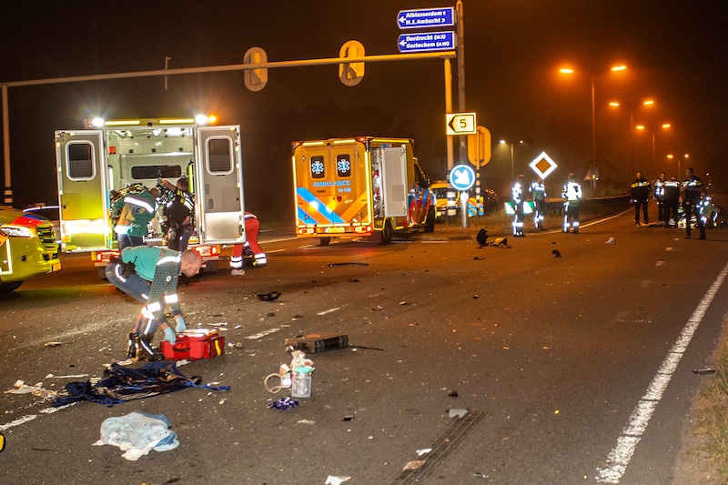 Beeld van vlak na het ongeluk. 