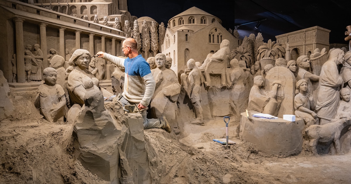 Zandsculpturen Garderen opent vandaag park voor 80 procent af: kunstenaars live aan het werk