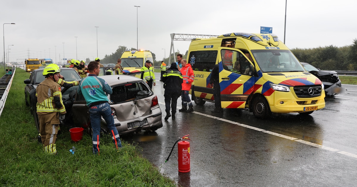 Ongeval met letsel op A4 in Leiderdorp
