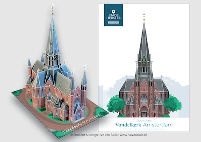 Nijmegen man builds miniature Vondelkerk to help restore burnt-down church