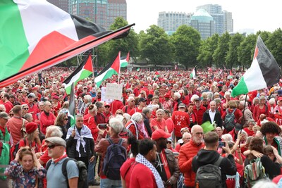 LIVE | Malieveld stroomt vol met rode mensenmassa voor Gaza-demonstratie