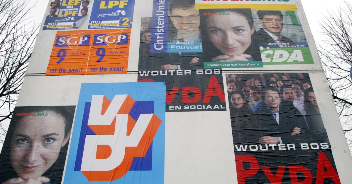 Op mijn ramen hingen verkiezingsposters van de partij die ik steunde ...
