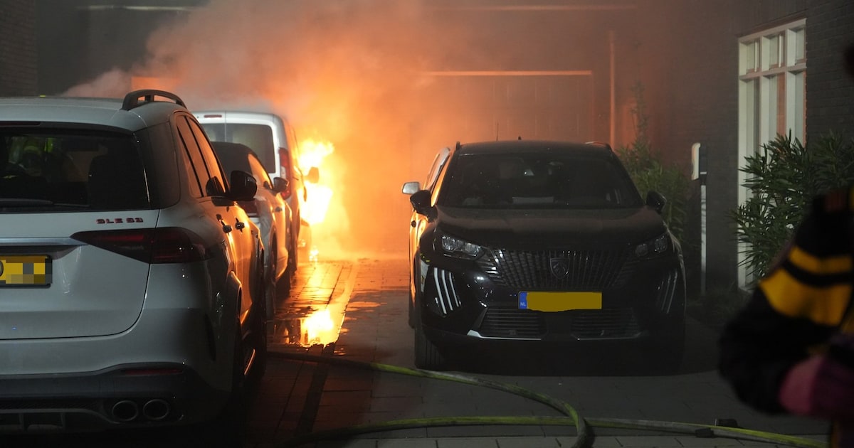 Brand onder overkapping slaat over naar schuur bij woning in Oosterhout