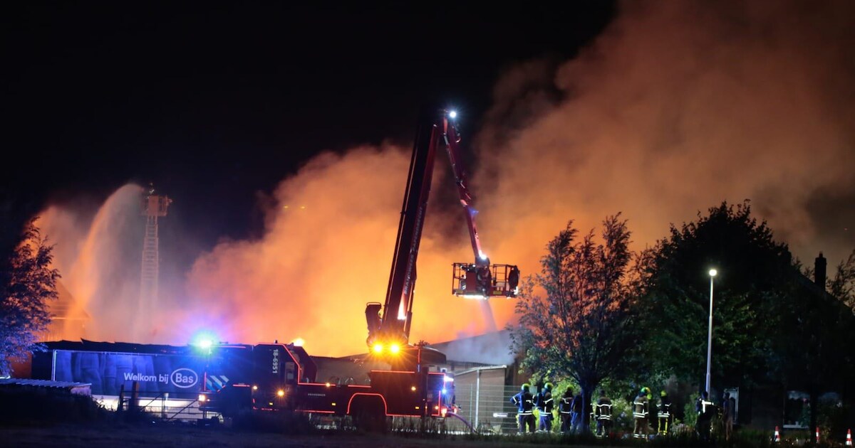 Grote brand in winkelpand Brandwijk, bedrijf compleet in de as
