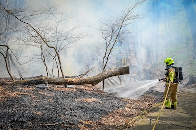Jongens stoken fikkie in zelfgemaakte hut bij Steenen Tafel in Arnhems bos