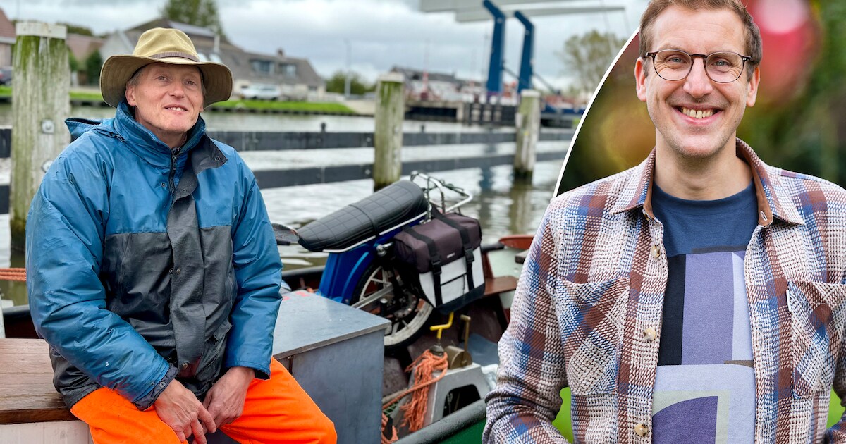 ‘Eeuwige vrijgezel’ André meert zijn boot aan na een dagje varen en stapt altijd op zijn Zündapp naa