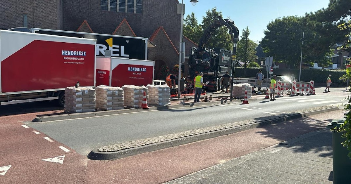 Verzakking Haarlemmerstraat Zandvoort veroorzaakt door riool