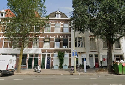 Te koop: een poppig huis, met tuinschildering met herten