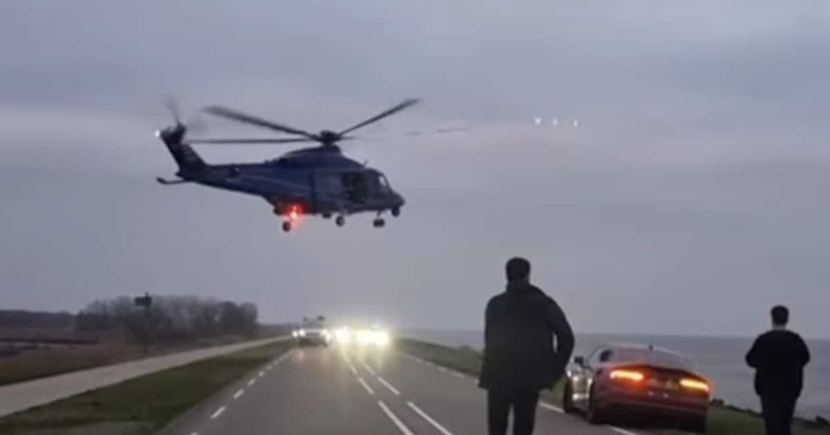 Politiehelikopter grijpt in bij achtervolging op de dijk tussen Lelystad en Almere