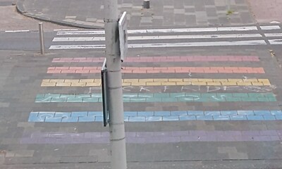 Regenboogzebra in Spijkenisse opnieuw besmeurd met verf